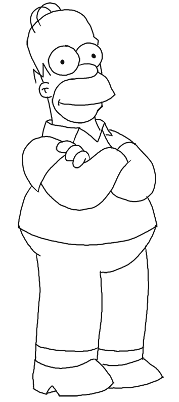 354x792 how to draw homer simpson from the simpsons step - Homer Simpson Drawing