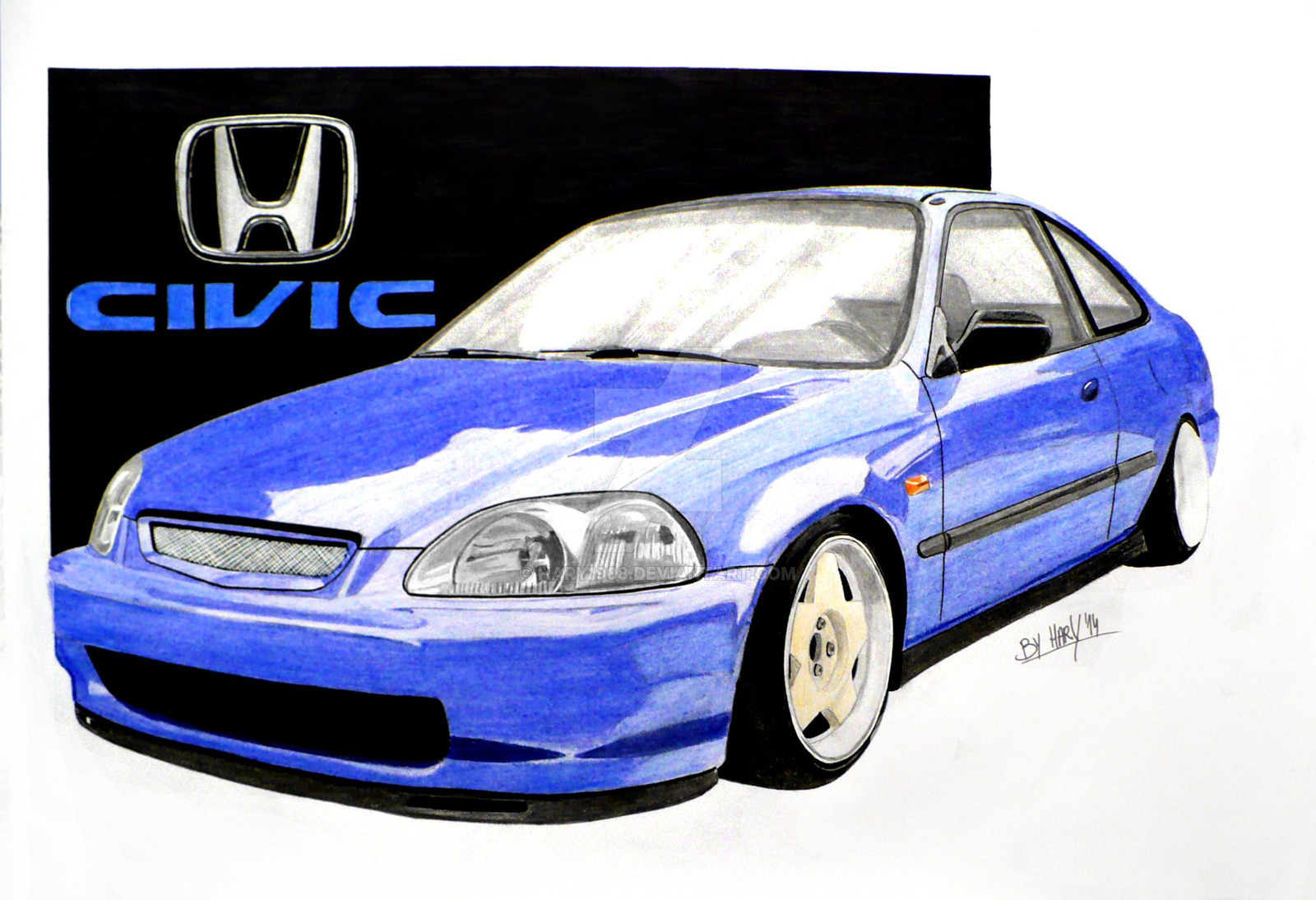 Нарисовать Honda Civic