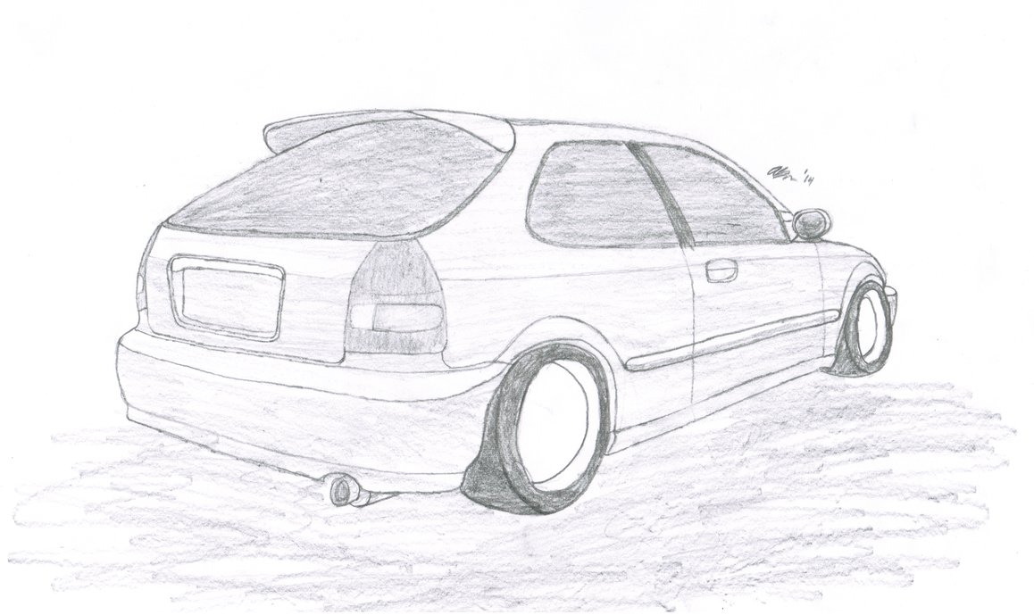 1158x689 honda drawing, pencil, sketch, colorful, realistic art images - Honda Drawing