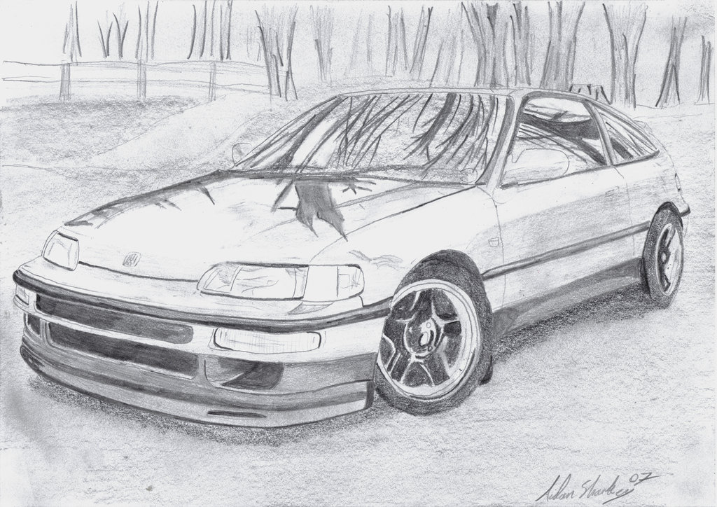 1024x724 honda drawing creative art drawing skill - Honda Drawing