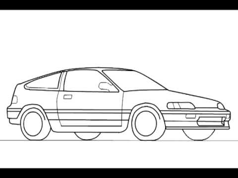 480x360 how draw a honda crx - Honda Drawing
