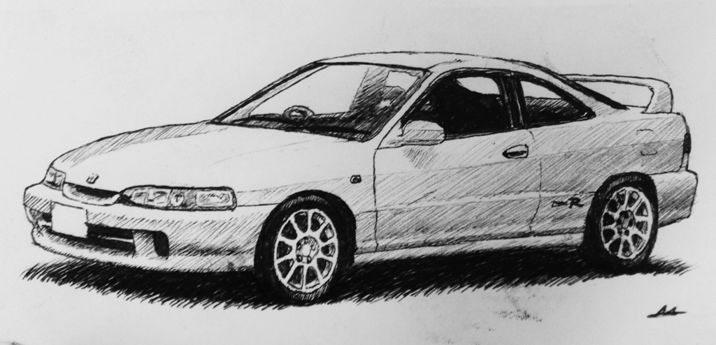 1024x494 My Drawing Of A Integra Type R - Honda Drawing