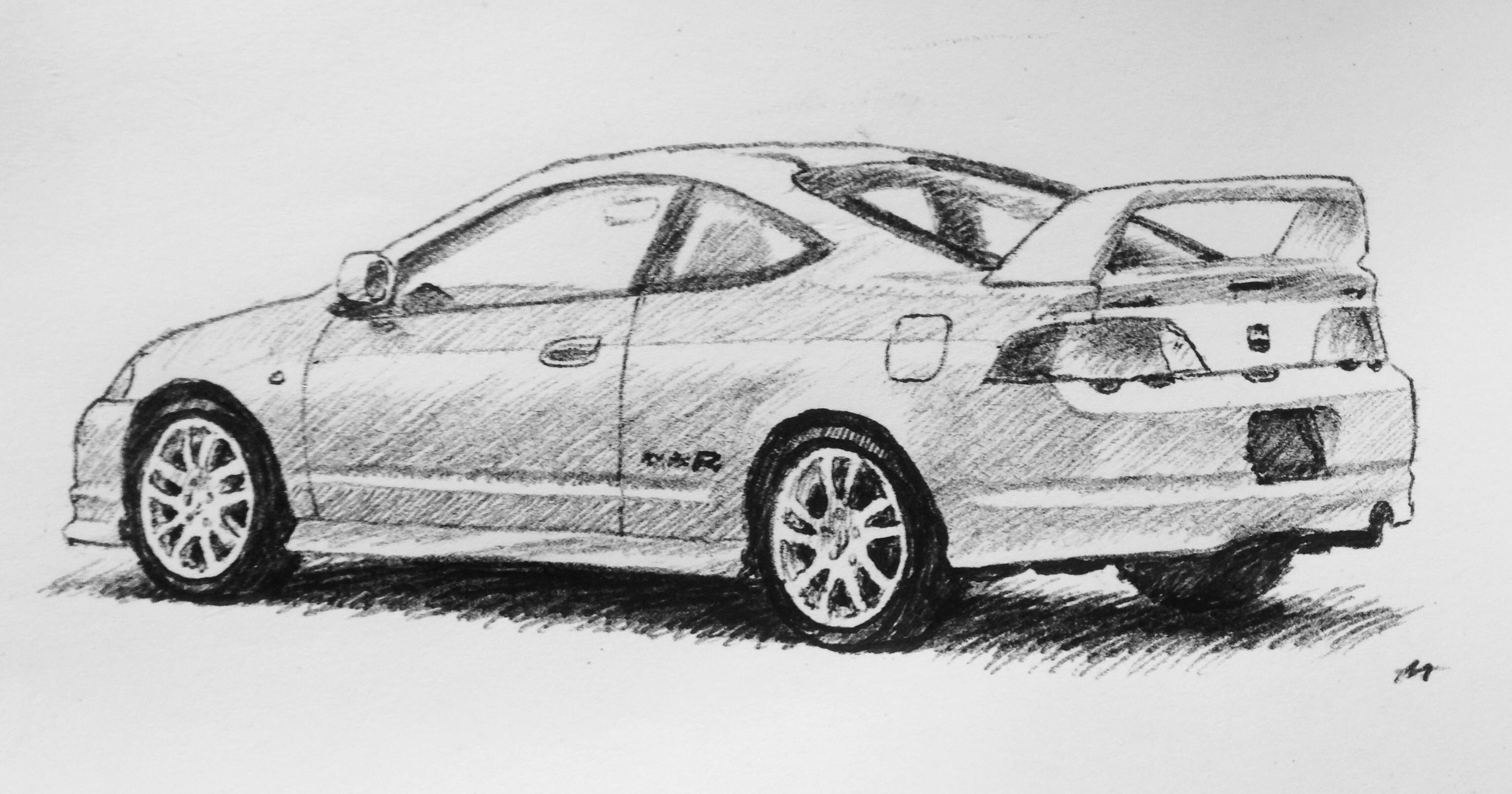 3067x1612 My Drawing Of An Integra Type R - Honda Drawing
