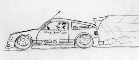 450x194 honda crx drawings cartoons - Honda Drawing