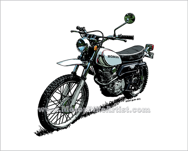600x481 honda vintage motorcycle vector art drawing on behance - Honda Motorcycle Drawing