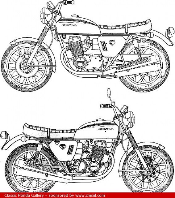 567x640 honda four - Honda Motorcycle Drawing