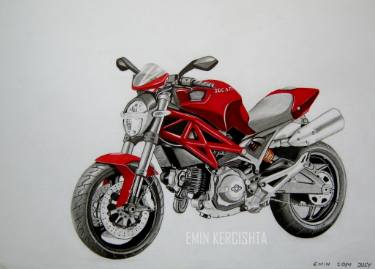 375x269 honda bike drawing - Honda Motorcycle Drawing