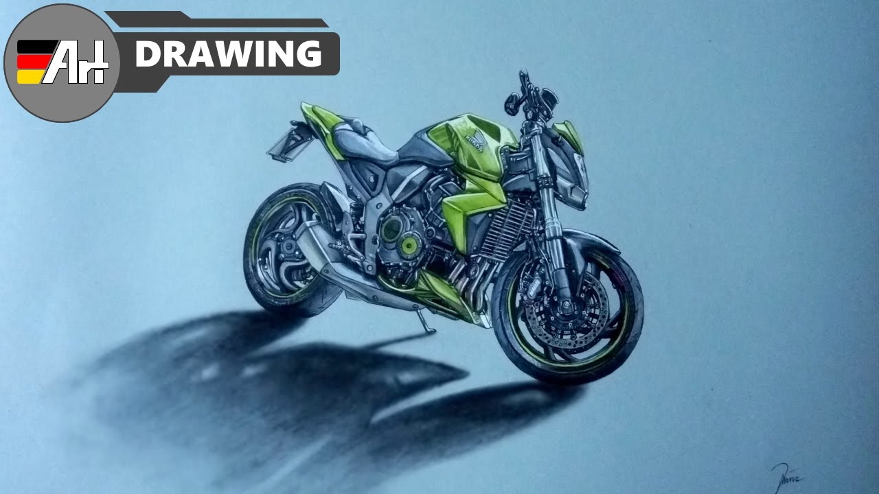 1280x720 How I Draw A Motorcycle - Honda Motorcycle Drawing