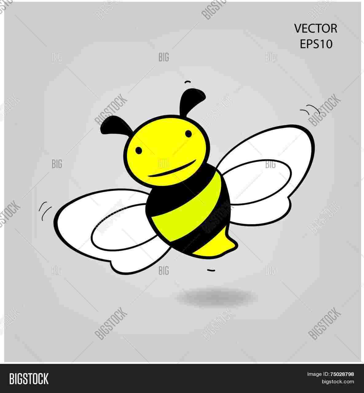 1185x1280 Shutterstock Rhcom Illustration Honey Bee Drawing Cartoon - Honey Bee Cartoon Drawing