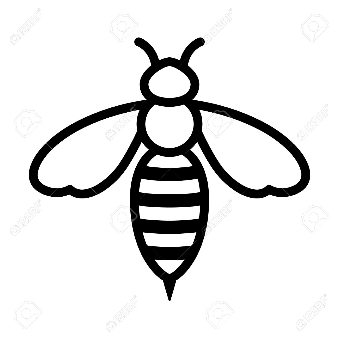 1300x1300 Honey Bee Drawing Cartoon Clip Art - Honey Bee Drawing Cartoon
