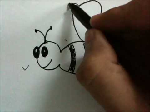 480x360 How To Draw Cartoon Honey Bee - Honey Bee Drawing Cartoon