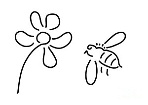 300x212 Bee Line Prints Fine Art America - Honey Bee Line Drawing