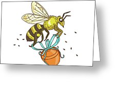226x170 Bee Carrying Honey Pot Drawing Digital Art - Honey Pot Drawing