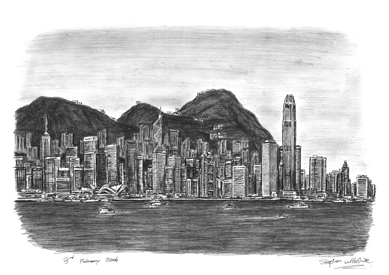765x541 Hong Kong Skyline - Hong Kong Skyline Drawing
