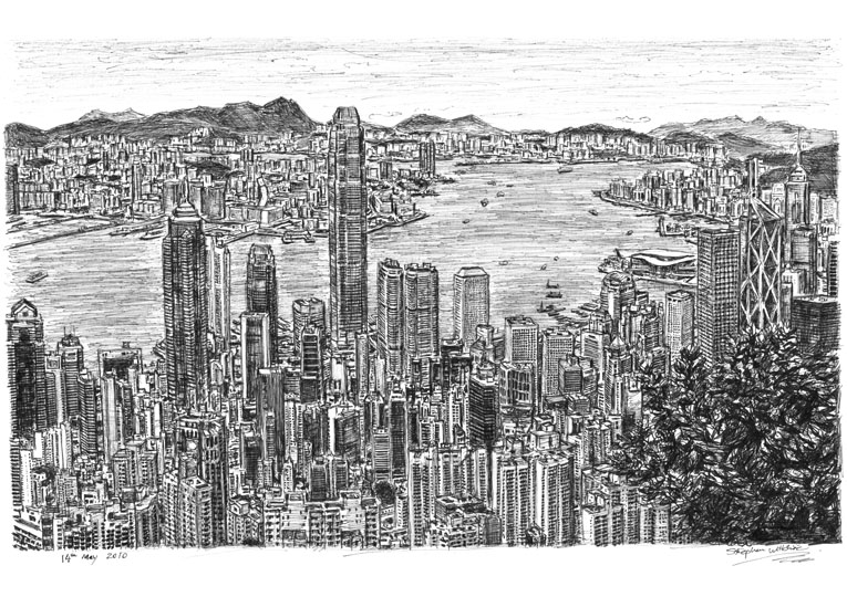 765x540 Hong Kong Skyline - Hong Kong Skyline Drawing