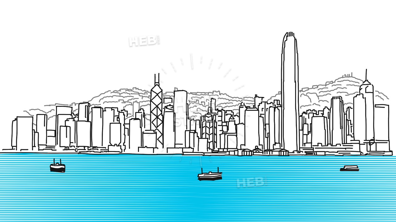 1280x720 hong kong skyline panorama hebstreits sketches - Hong Kong Skyline Drawing