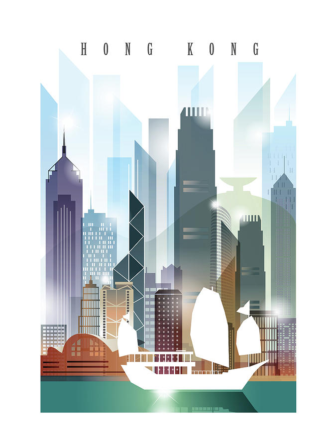 675x900 Hong Kong City Skyline Painting - Hong Kong Skyline Drawing