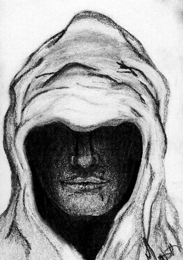 600x854 Hooded Figure - Hooded Figure Drawing