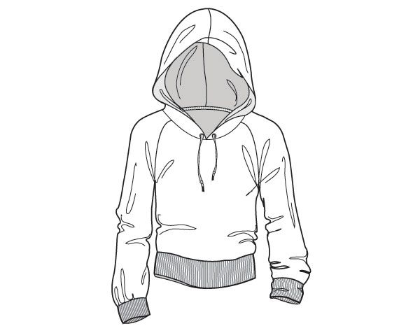 600x466 hoodie flat drawing fashion design in clothing sketches - Hoodie Drawing