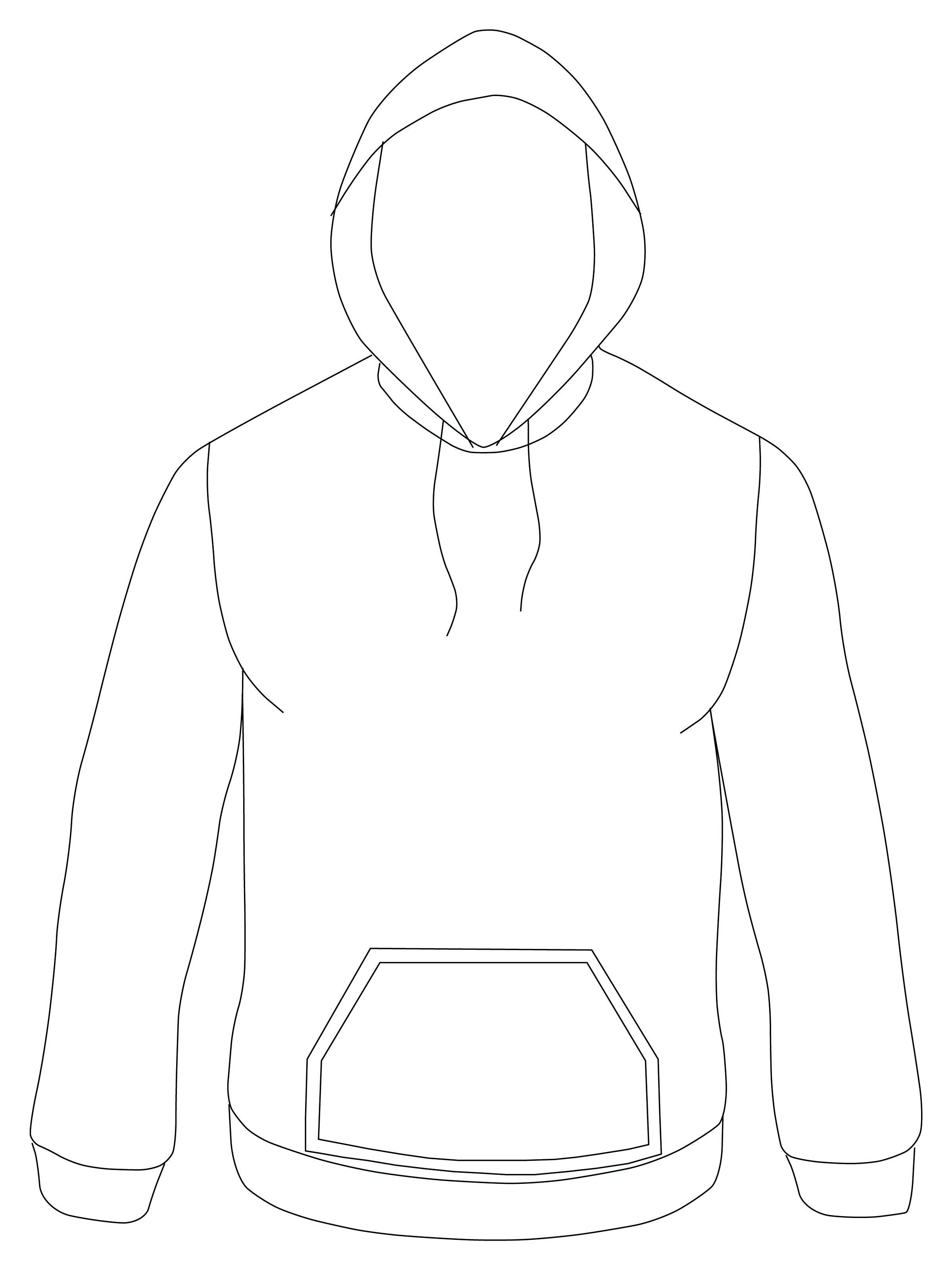 Drawing Sweatshirt Hoodie Sketch Coloring Page