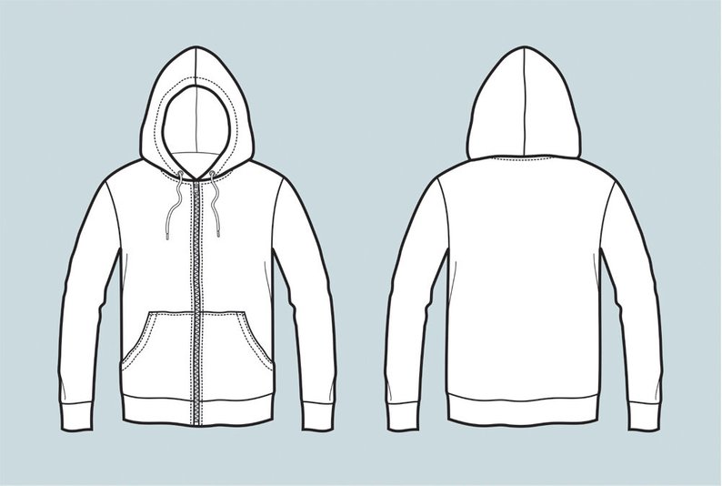 Hoodie Flat Drawing at PaintingValley.com | Explore collection of ...