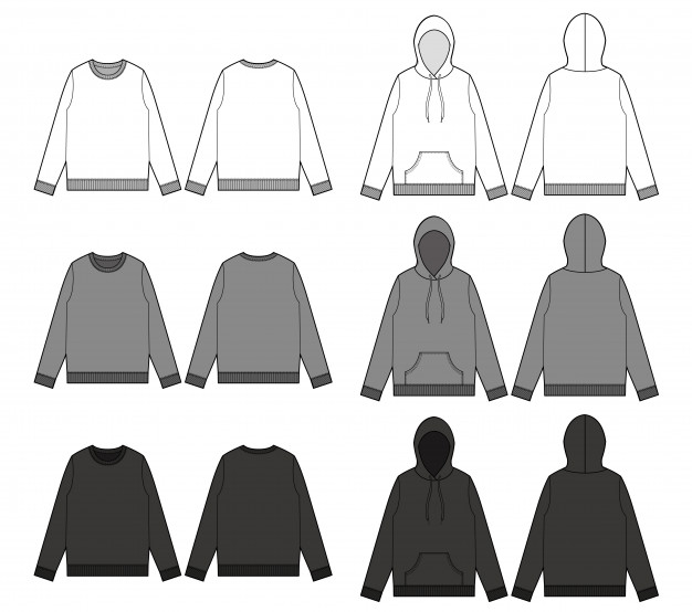 Hoodie Flat Drawing at PaintingValley.com | Explore collection of ...