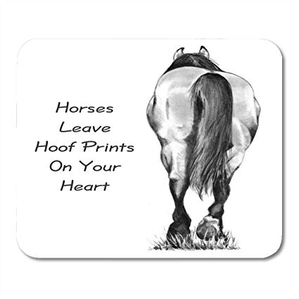 425x425 emvency mouse pads horse walking away pencil drawing - Hoof Drawing