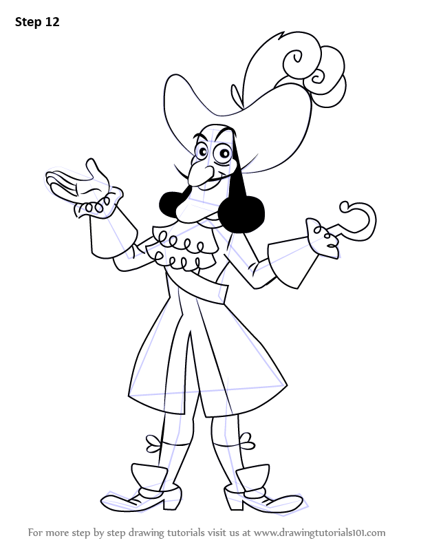 612x792 Learn How To Draw Captain James Hook From Jake And The Never Land - Hook Drawing