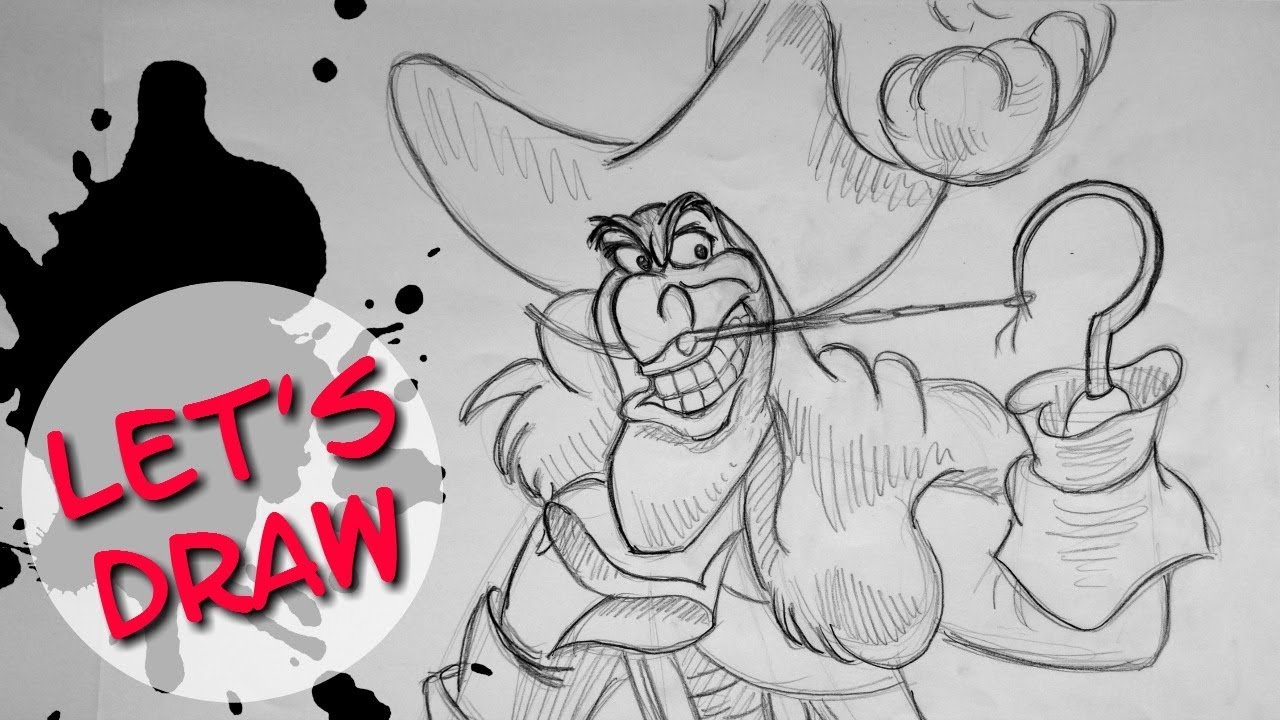 1280x720 Let's Draw Captain Hook From Disney's Peter Pan Speed Drawing - Hook Drawing