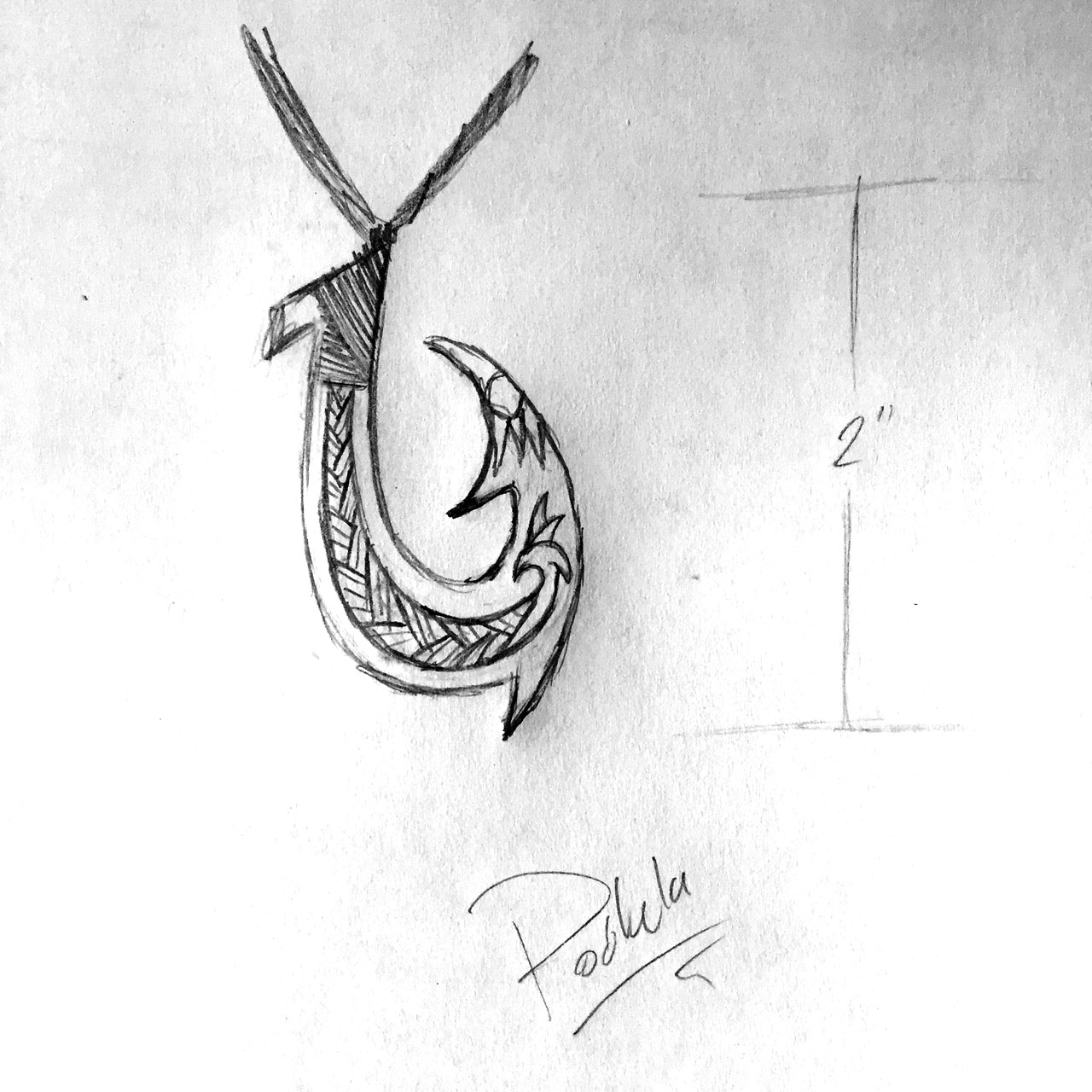1280x1280 custom wave hook hawaiian fish hook necklace - Hook Drawing.