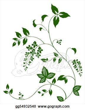 288x370 hop vine design flower vine drawings flower and vine pattern - Hop Flower Drawing