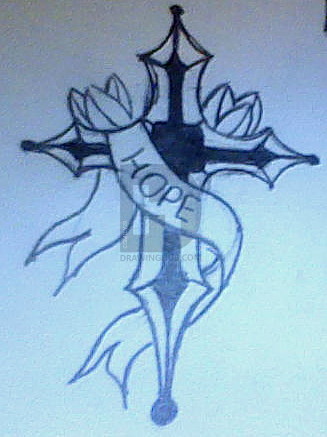 327x437 Cross Of Hope Drawing - Hope Drawing