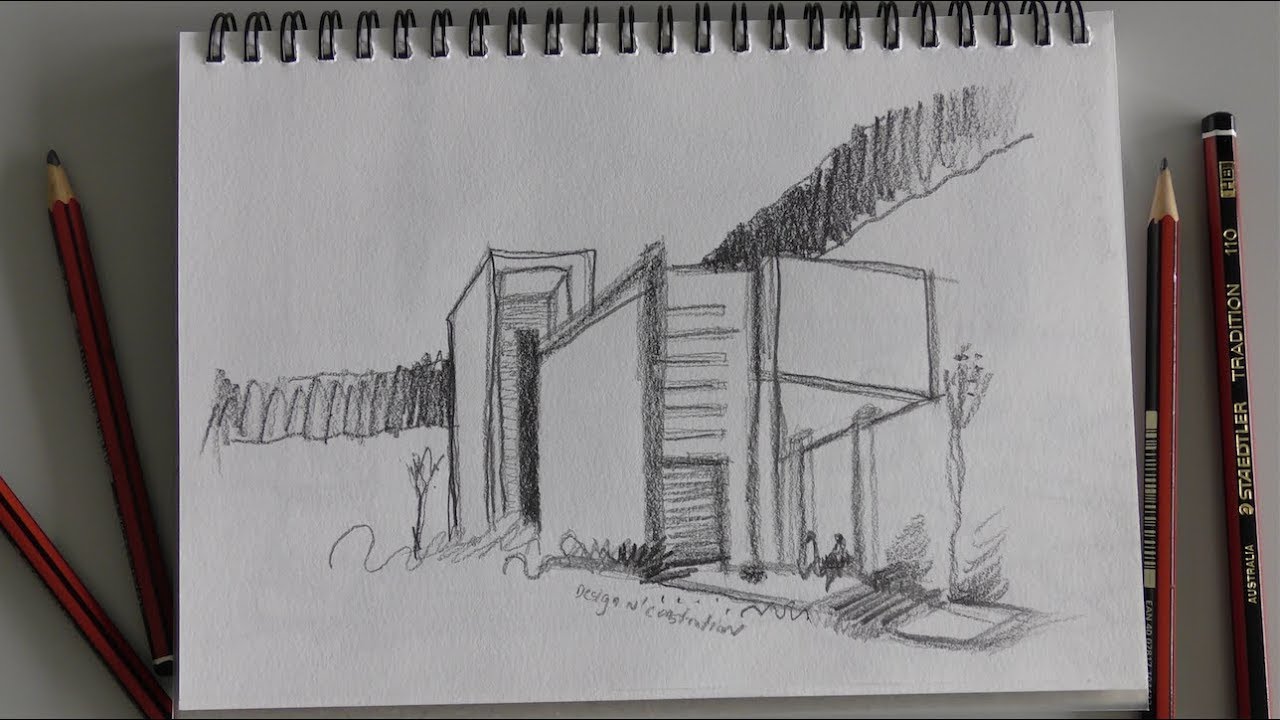 1280x720 Building Sketching - Horizontal Drawing