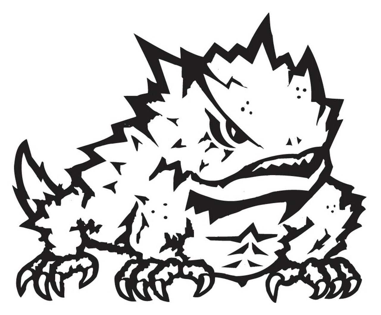 1280x1057 tcu horned frogs logo die cut vinyl graphic decal - Horned Frog Drawing