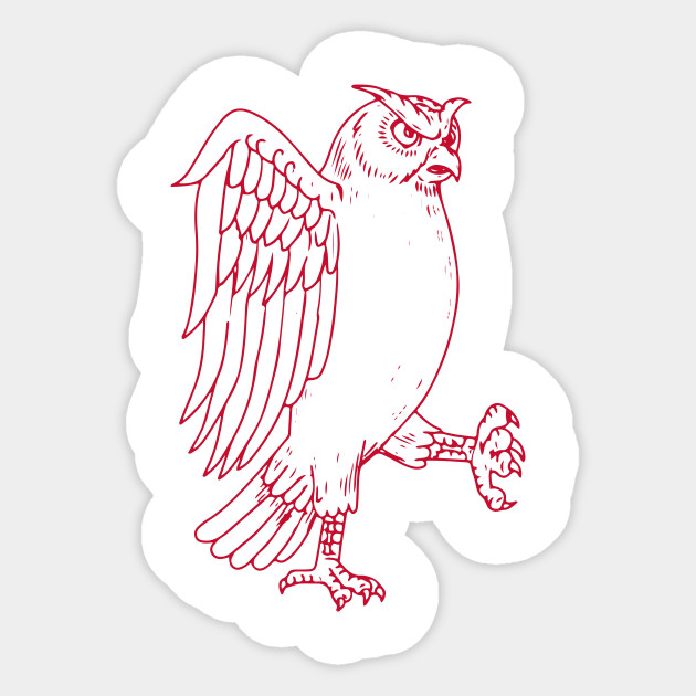 630x630 great horned owl marching drawing - Horned Owl Drawing