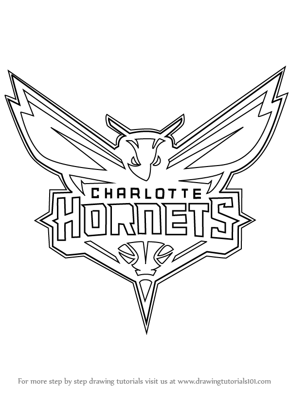 596x842 learn how to draw charlotte hornets logo - Hornet Drawing