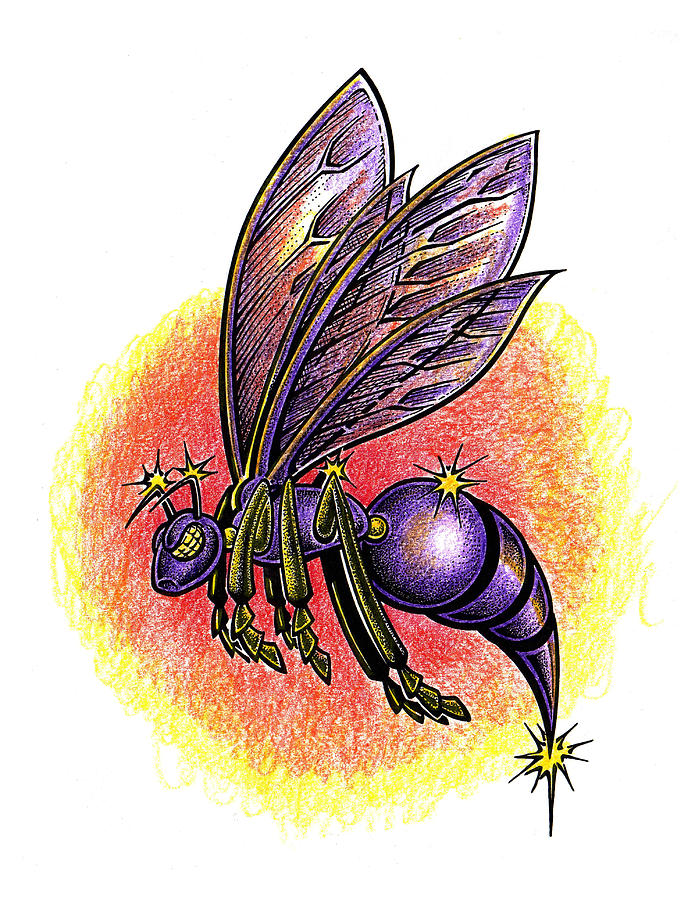 695x900 purple hornet drawing - Hornet Drawing