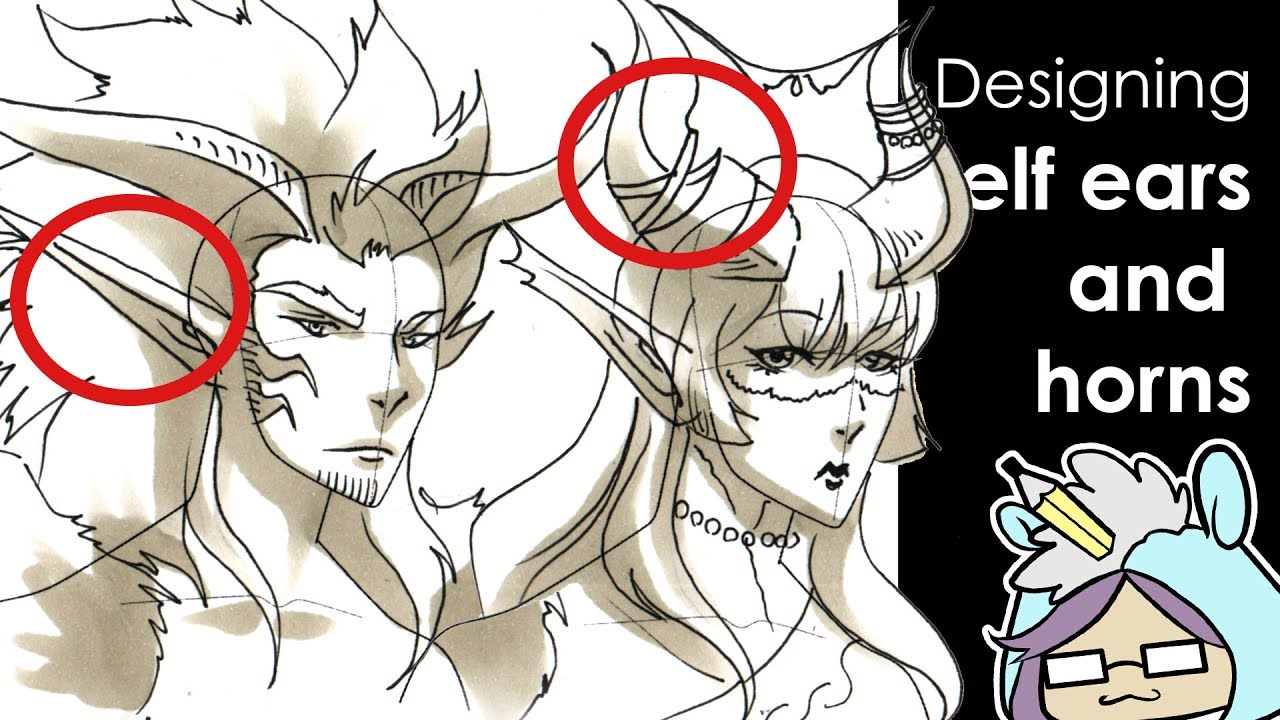 1280x720 Fantasy Design Drawing Elf Ears And Horns For Characters - Horns Drawing
