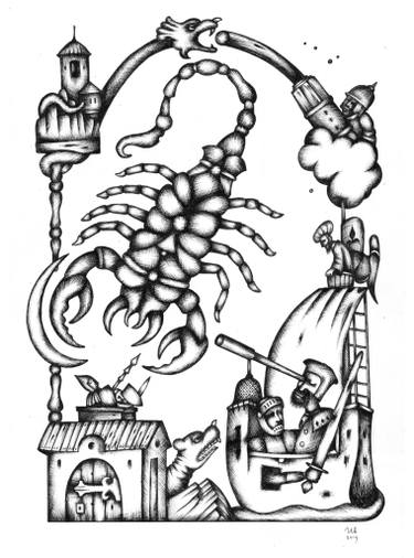 375x506 horoscope drawings for sale saatchi art - Horoscope Drawings