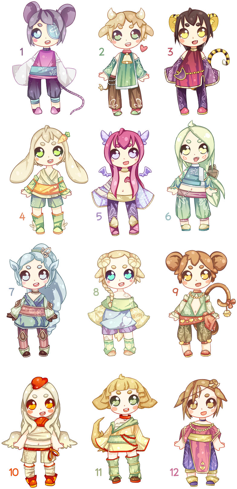 784x1612 drawing chibis zodiac huge freebie! download for powerpoint - Horoscope Drawings