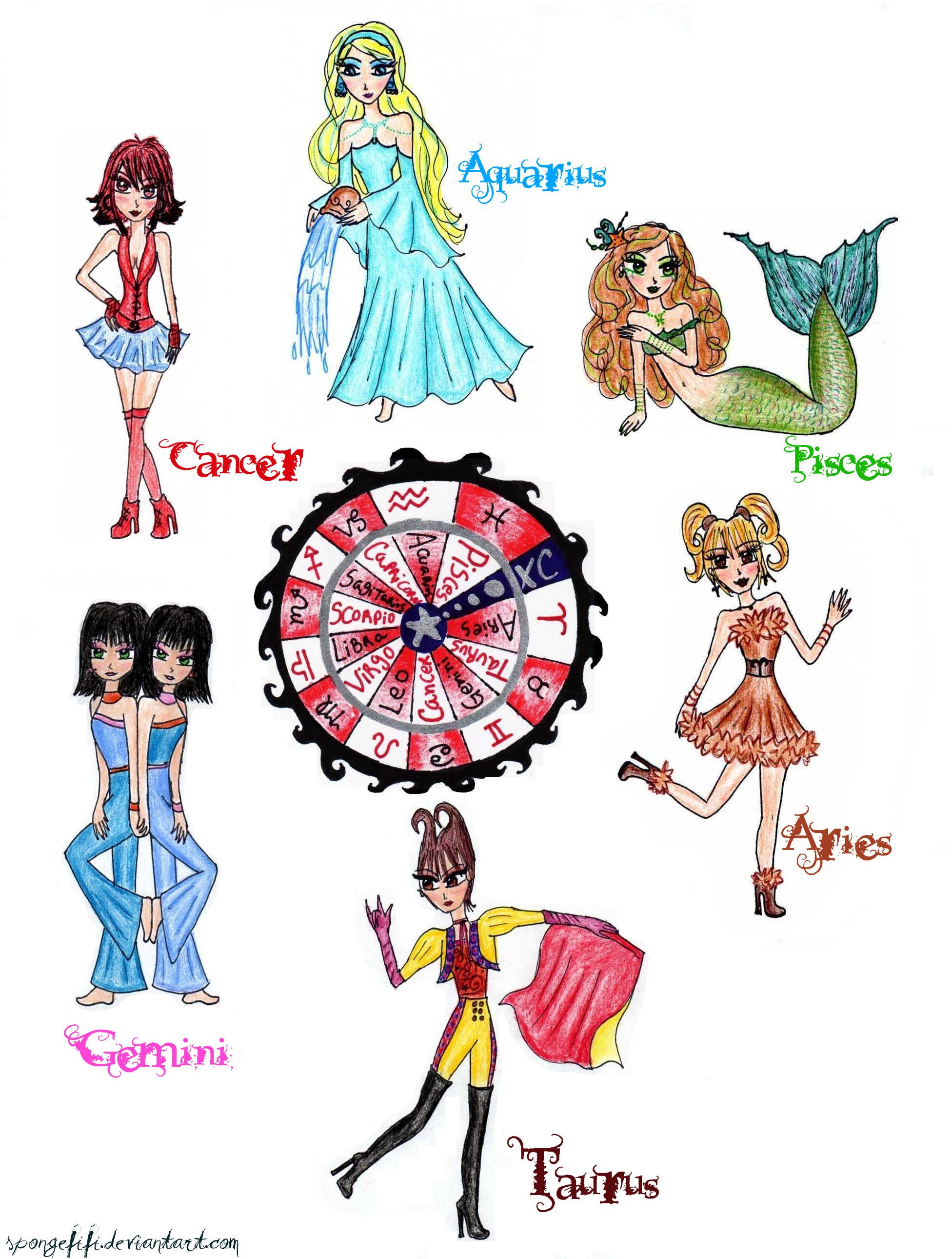 1952x2580 zodiac signs drawings spongebuddy mania forums - Horoscope Drawings