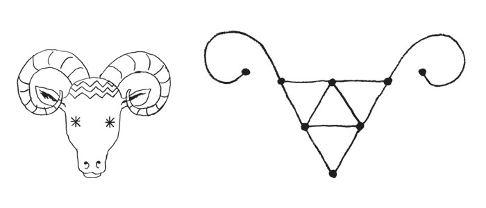 700x300 aries symbol and astrology sign glyph - Horoscope Drawings