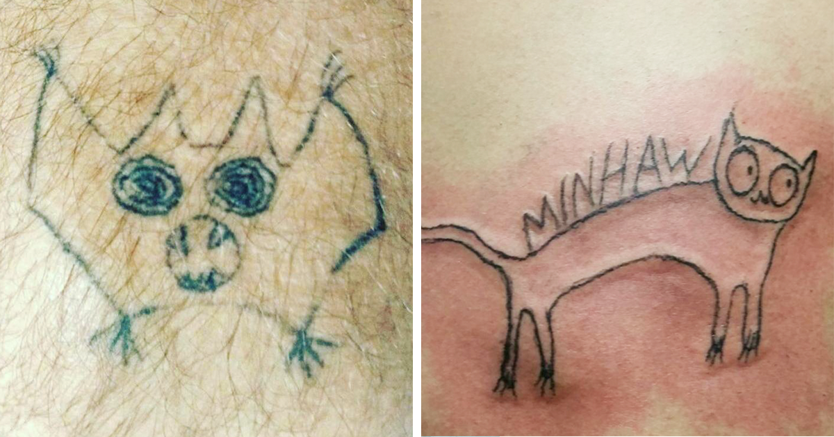 1200x630 This Brazilian Tattoo Artist Is Horrible At Drawing, But People - Horrible Drawings
