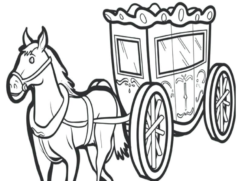 800x600 horse and carriage coloring pages horse and carriage drawing - Horse And Buggy Drawing