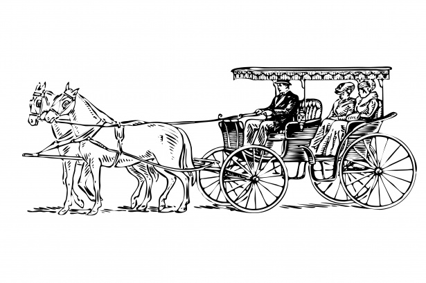 615x409 Horse Drawn Carriage Clipart Free Stock Photo - Horse And Buggy Drawing