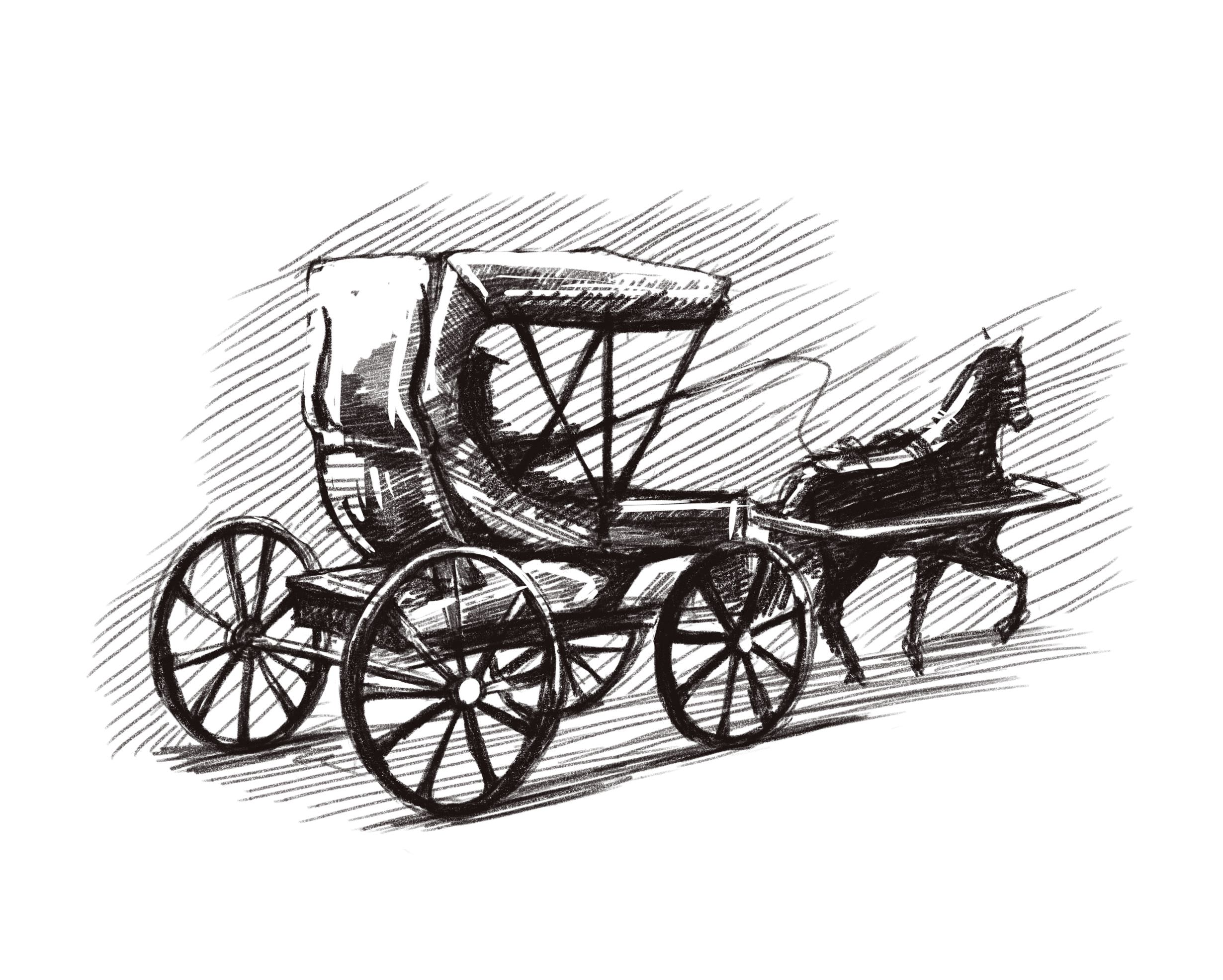 2460x1971 March - Horse And Buggy Drawing
