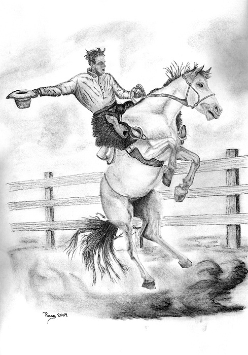 489x700 Riding A Flying Horse Drawing - Horse And Cowboy Drawing