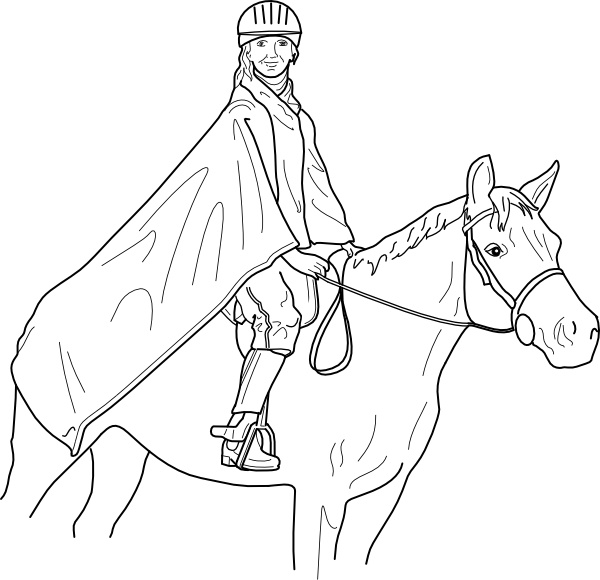 600x580 Horse Rider Clip Art Free Vector In Open Office Drawing - Horse And Rider Drawing