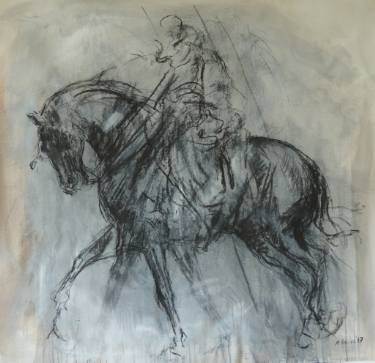 375x363 Horse Rider Drawing - Horse And Rider Drawing