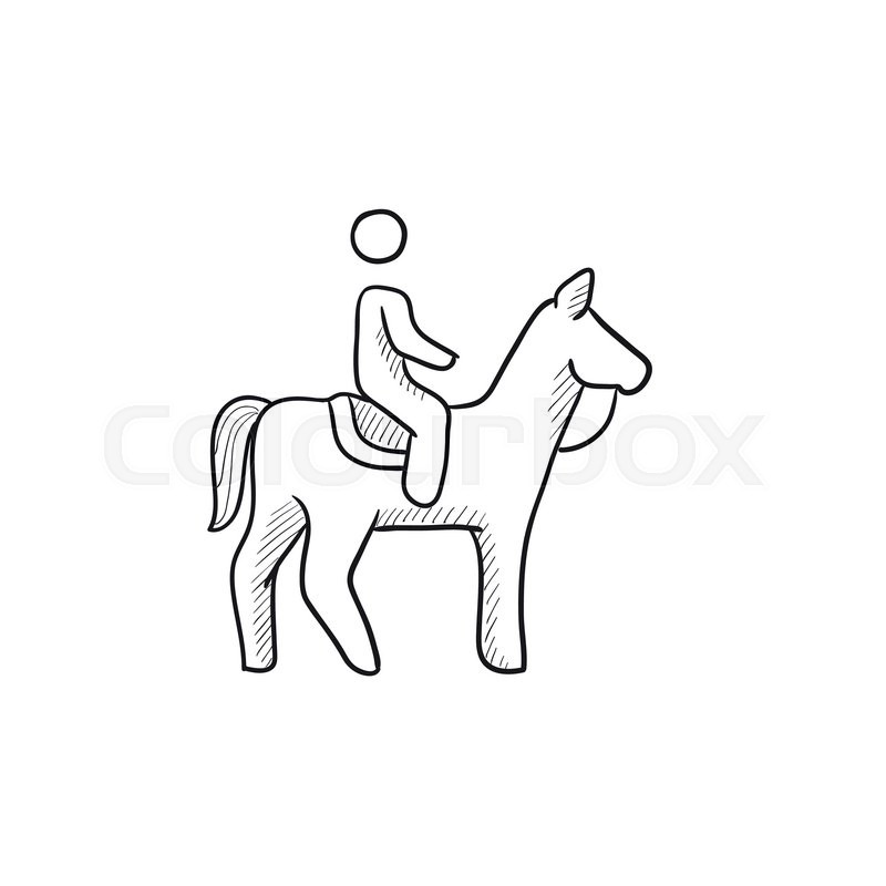 800x800 Horse Riding Vector Sketch Icon Stock Vector Colourbox - Horse And Rider Drawing